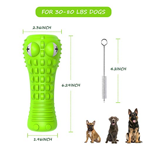 Cutiful Dog Toys for Aggressive Chewers Large Medium Breed, Indestructible Dog Chew Toys, Squeaky Interactive Tough Extremely Durable, Dogs Toothbrush Toys to Keep Them Busy - color: grass-green