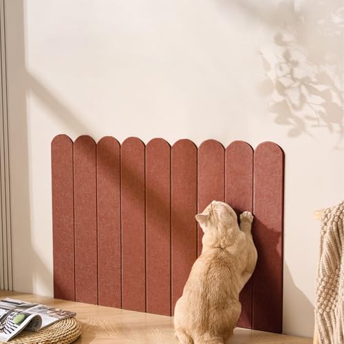 Cat Scratcher, Wall Scratchers for Indoor Cats, Vertical Scratching Posts, Cat Scratching Board, 3 Pieces Set Cat Scratch Furniture Protector (Red Coffee) - color: Red Coffee