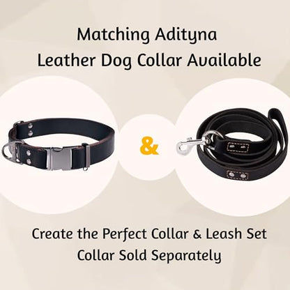 ADITYNA Heavy Duty Leather Dog Leash 6 ft x 1" - Strong, Soft Training Lead for Large & Extra Large Breeds (XL - 6 ft x 1 inch, Black) - color: Black, size: XL - 6 ft x 1 inch