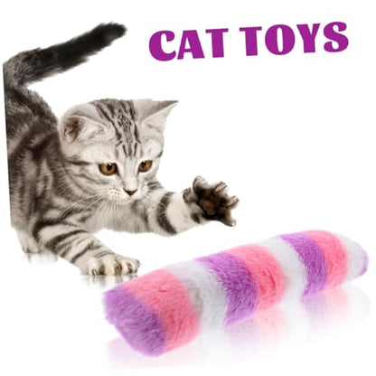 2pcs Cat Plush Pillow Interactive Catnip Stuffed for Indoor Cats Soft and Wear Resistant for Chewing and Independent Play Engaging Pet Plaything Pastel Colors
