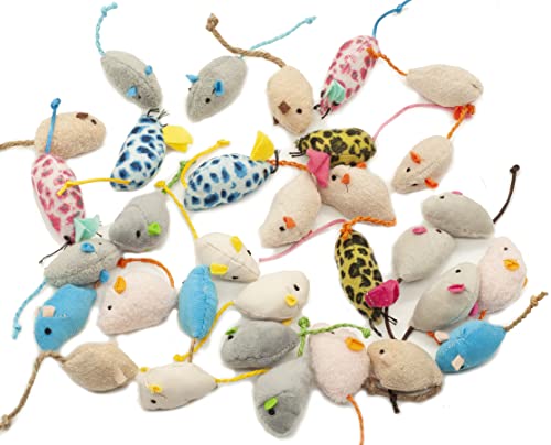 Fashion's Talk Mouse Cat Toys Soft Plush Catnip Mice Assorted Style Variety Pack 32 Count - size: 32-Pack Catnip Mice