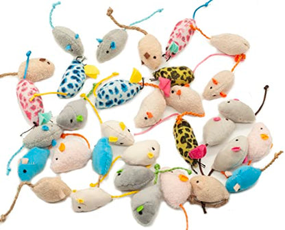 Fashion's Talk Mouse Cat Toys Soft Plush Catnip Mice Assorted Style Variety Pack 32 Count - size: 32-Pack Catnip Mice