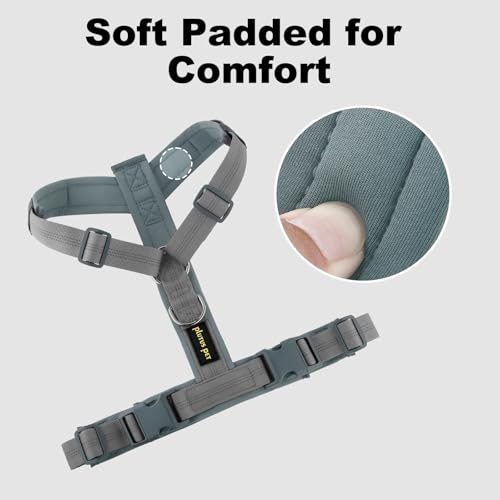 Plutus Pet No Pull Dog Harness, Adjustable Nylon Harness with Soft Padding, Reflective and Heavy Duty Dog Harness for Small, Medium, Large Dogs(Gray, XS) - color: Gray, size: XS