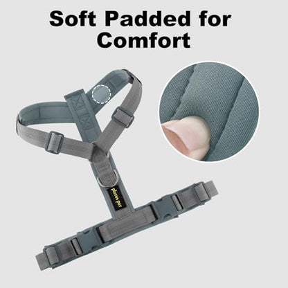 Plutus Pet No Pull Dog Harness, Adjustable Nylon Harness with Soft Padding, Reflective and Heavy Duty Dog Harness for Small, Medium, Large Dogs(Gray, S) - color: Gray, size: S