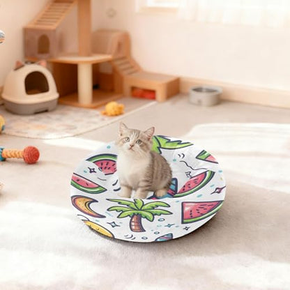 Summer Elements Dog & Cat Bed with Non-Slip Bottom - Washable Round Fluffy Calming Pet Bed, Anti-Anxiety Cozy Bed for Small Medium Indoor Puppy Kitten Pets(18 Inch)| Easy to Clean - size: S (18”)