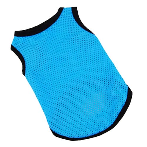 VALICLUD Pet Dog Vest Breathable Mesh Cooling Sleeveless Puppy Shirt Blue M for Summer Wear