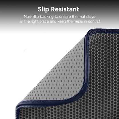 WePet Cat Litter Mat, Kitty Litter Trapping Mat, Honeycomb Double Layer Mats, No Phthalate, Urine Waterproof, Easy Clean, Scatter Control, Catcher Litter Tray Box Rug Carpet - color: #02 Grey