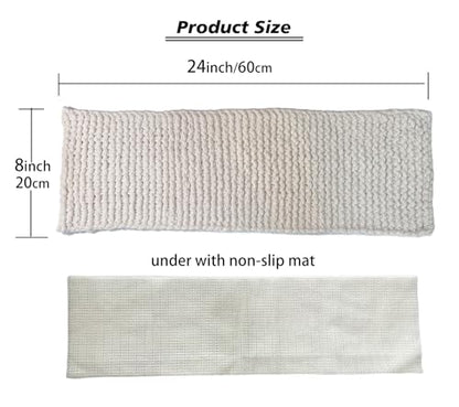 Cat Window Sill Pet Pad Perch, Knitted Window Perch Pet Mat Pillow Seat Bed, Cat Cushion for WindowSill, Double Sided Window Perch (Beige, 8"x24") - color: Beige