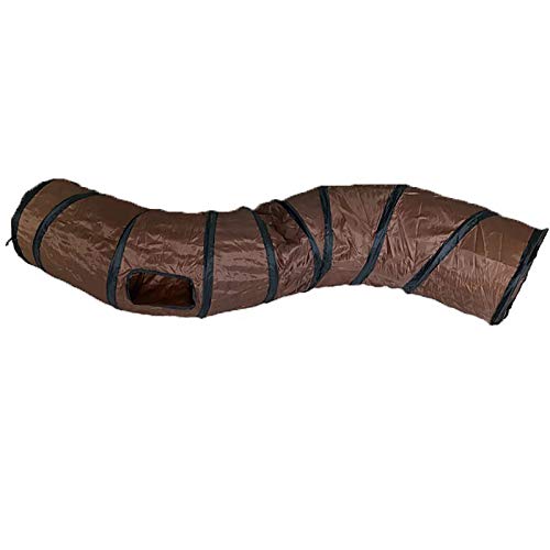 iCAGY Cat Tunnel for Indoor Cats Interactive, Rabbit Tunnel Toys, Pet Toys Play Tunnels for Cats Kittens Rabbits Puppies Crinkle Pop Up Brown 47" Shape S - color: Brown
