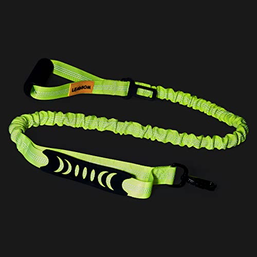6FT Highly Reflective Heavy Duty Elastic Bungee Medium and Large Dog Leash Shock Absorbing with Comfortable Padded Handle and Traffic Handle Suitable for Training - color: Green