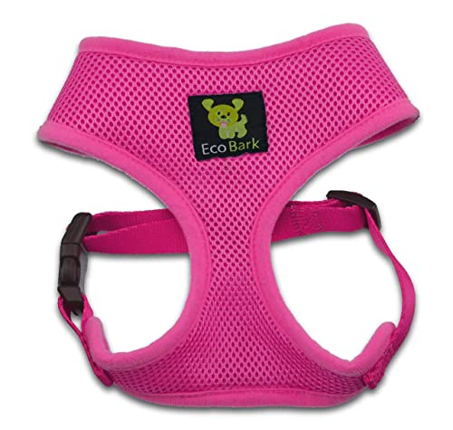 EcoBark Dog Harness - Eco-Friendly Soft Over the Head Harness Vest - Toy Breed Dog Harness - Small Mesh Vest for Puppies & Little Dogs (Small, Pink) - color: Pink