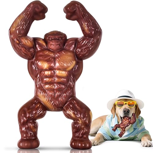 PETSTA Indestructible Dog Toys for Aggressive Chewers, Extreme Tough Toys for Large Dogs, Real Beef Flavored, Dog Bone for Medium/Large Dogs Breed, Gifts for Dogs - color: KING KONG