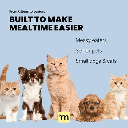 MalsiPree Elevated Dog Bowls - Puppy Adoption Gifts & Cute Puppy Accessories - 45° Tilt Feeding Station with Ceramic Dishes - Food and Bowls Set - Dog Birthday Gifts for Small Pets - Sand Beige - size: Small