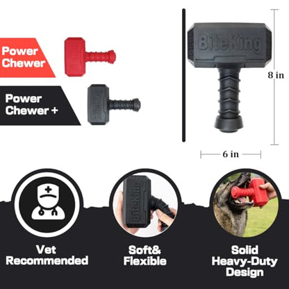 Natural Rubber Dog Toys for Large Aggressive Chewers - Lifetime Replacement - Indestructible Fetch Treat Toy for Large Dogs - Durable Hammer Dog Chew Toy for Super Chewer, Black - color: Hammer Toy - Black