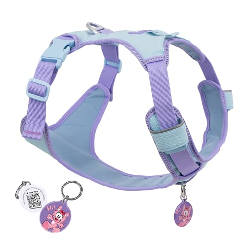 Escape-Proof No Pull Dog Harness for Medium & Large Dogs, Lightweight Adjustable Vest with Front & Back Clip, Pocket & Reflective Soft Fabric for Safe Walking & Running with ID Tag, Blue - color: Baby Blue, size: L (Chest:20.1-28.7")