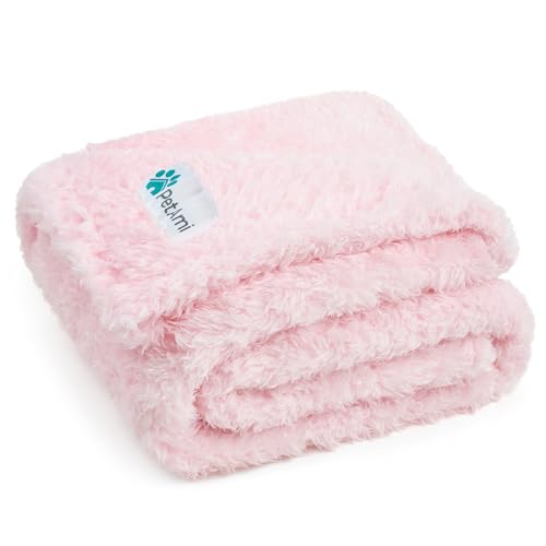 PETAMI Fluffy Fleece CAT and Dog Throw Blanket, Pink, Medium - color: Pink, size: Medium (29x40)