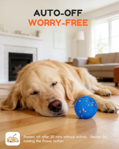 osou Smart Interactive Dog Toys, Automatic Moving Rolling Bouncing Dog Ball for Medium & Large Dog Breeds, E-TPU Durable & Waterproof, with Irregular Motion to Encourage Active Play - color: Blue