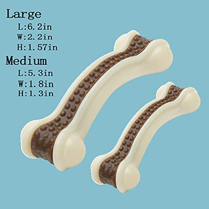 Dog Chew Toys for Aggressive Chewers Large Breed,2 Pack Beef Flavor Indestructible Dog Teething Chew Toys Bones for Large/Medium/Small Puppies,Pet Toy with Nylon - size: 2 PCS-Beef Flavor