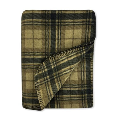 Preston II – THE Polar Fleece Throw, Super-Soft Recycled Polar Fleece Dog Blanket Couch Coat Sofa and Car Protecter for Small, Medium, Large Dogs - 40”x 50”, Olive Chesterfield Plaid, One Size - color: Olive Chesterfield Plaid