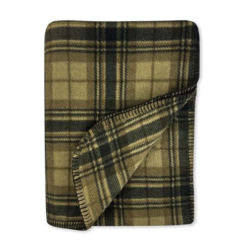 Preston II – THE Polar Fleece Throw, Super-Soft Recycled Polar Fleece Dog Blanket Couch Coat Sofa and Car Protecter for Small, Medium, Large Dogs - 40”x 50”, Olive Chesterfield Plaid, One Size - color: Olive Chesterfield Plaid