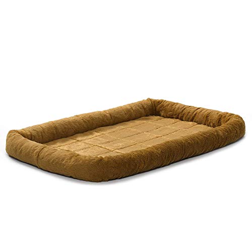 MidWest Homes for Pets QuietTime Dog Bed – Cinnamon Faux Fur Bolster, Ultra-Soft and Machine Washable, Fits 36-Inch Crates and Carriers, for Medium to Large Breed Dogs - color: Cinnamon, size: 36 Inch