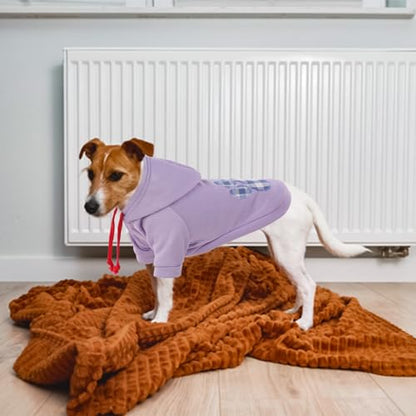 Dog Hoodie,Flannel Pet Hooded Sweater with Hat Puppy Pullover Sweater Shirt,Dog (Purple,XL) - color: Purple, size: X-Large