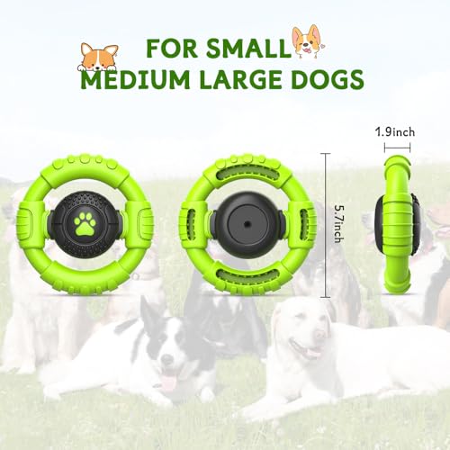 Dog Toys for Aggressive Chewers Large Medium Small Breed, Indestructible Durable Tough Dog Chew Toys to Keep Them Busy, Nylon Rubber Interactive Dog Toys - color: Grass Green