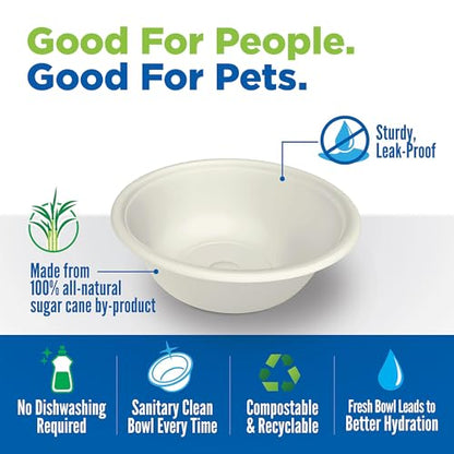 Kinn Kleanbowl Pet Bowl Stainless Steel Frame with Compostable Refills, 24 oz (Pack of 1) – Spill-Proof Stable Disposable Dog Bowls for Easy Cleaning and Healthy Pets, No Plastic - color: Frame (1 pack), size: 24 oz (3 cups)