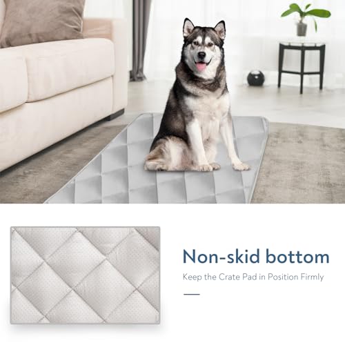 Magik & Kover Dog Crate Pad 2 Pack (36" x 23"), Soft Dog Crate Mat with Anti-Slip Bottom, Machine Washable Kennel Pad, Fits 36 Inch, Grey - size: 36 x 23 Inch