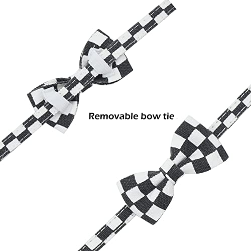 Bowtie Cat Collars Breakaway with Bell, Adjustable Cute Kitty Collars Safety Buckle Kitten Collar for Cat Puppy 7.5-11in (Black Plaid) - color: Black Plaid