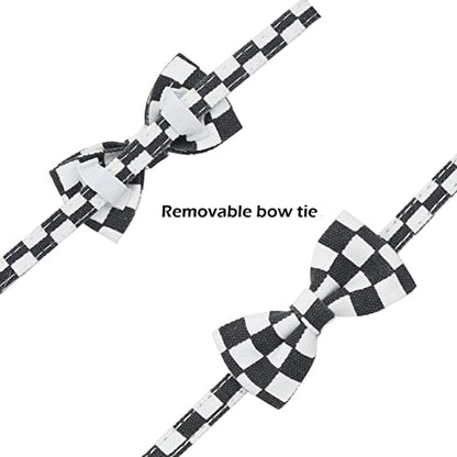 Bowtie Cat Collars Breakaway with Bell, Adjustable Cute Kitty Collars Safety Buckle Kitten Collar for Cat Puppy 7.5-11in (Black Plaid) - color: Black Plaid