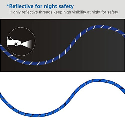 Dog Leash Heavy Duty 6ft, Double Handle Dog Leash with Padded Handle for Traffic Control, Reflective Rope Leashes for Large and Medium Dogs Control Safety Training at Night (Navy Blue) - color: Navy Blue (25 to 120 lbs)