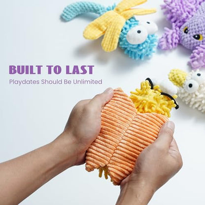 Nocciola Plush Squeaky Dog Toys, Cute Durable Stuffed Crinkle Puppy Pet Chew Toys for Large Medium Small Dogs - Jellyfish - style: Jellyfish