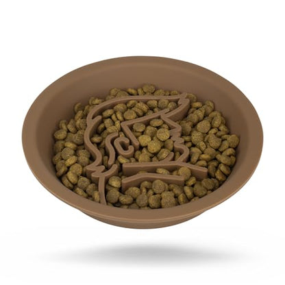 Dog Slow Feeder Brown Bowl Dog'nald Trump Design - 2026 Edition - Premium Food Grade Silicone - Interactive Slow Feeder & Lick Mat - Dishwasher Safe - Anti-Slip - Fun & Engaging Design for Dogs
