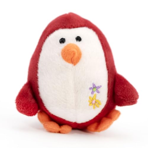 Jeffers 3" Plush Penguin Squeaker Dog Toy, Red - Small Soft Plush Pet Toy with Squeaker, Lightweight Stuffed Toy for Puppies & Small Dogs, Indoor Play & Cuddle Time, Travel Friendly - 1 Pack - color: Red