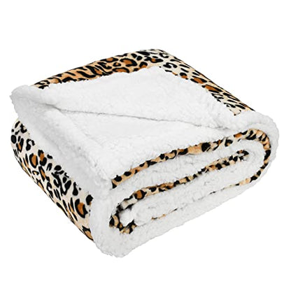 Leopard Print Dog Blankets for Large Dogs, Soft Fluffy Fleece Pet Blankets for Couch, Sofa, Dog Beds, Car Seats, Creat, Washable, 50x60 inches - color: Cheetah