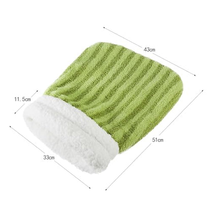 Cat Sleeping Bag Tunnel 360° Wrap Pet House Bed Warm Winter Sleeping Cuddler Cushion Hideaway Cave Plush Portable Soft Washable Room for Small Kitten Puppy Animals - color: Green
