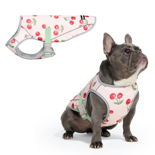 Spark Paws Dog Cooling Vest - SPF 50 UV Sun Protection - Summer Heat Relief Gear for Dogs, Lightweight, Evaporative Cooling - Dog Anxiety Relief Vest During Hot Days - Cherries - Size 2XL - color: Cherries, size: 2XL: 40-60lbs