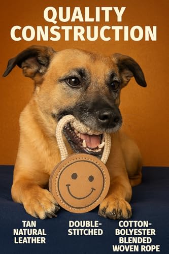 Natural Jute Dog Chew Toy – Smiley Shape, Tough & Durable Puppy Teething Toy, Safe Eco-Friendly Chew, Interactive Training & Play Toy for Small, Medium & Large Dogs - style: Smiley Shape