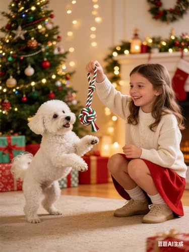Pet Rope Toys (Small Christmas Colors 6pcs) - size: Medium Christmas colors 6pcs