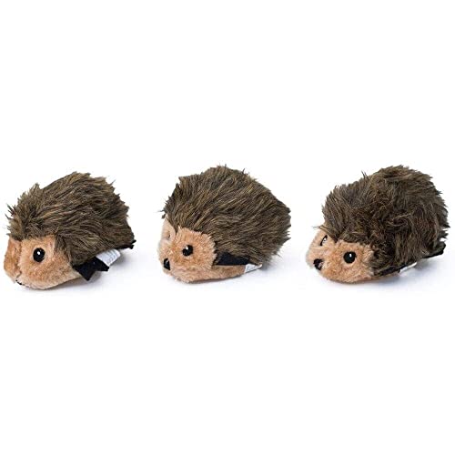 ZippyPaws Burrow Replacement Miniz - Interactive Dog & Puppy Toys for Boredom, Stimulating Pet Products to Keep Them Busy, Plush Refills for Hide & Seek Puzzle, Squeaky Toy for Enrichment - Hedgehogs - style: Hedgehogs (3-pack)