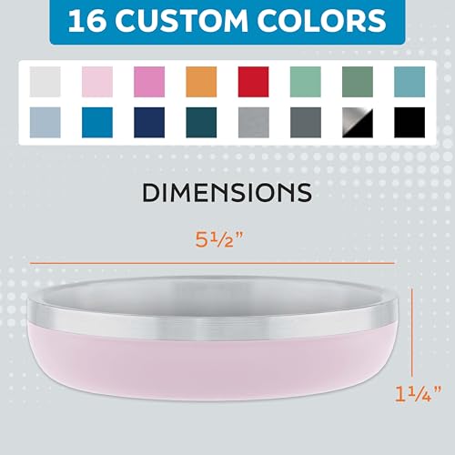 Master Pet Supply Stainless Steel Cat Bowls - 9 oz Heavy Duty - Rose Quartz, Double Wall Extra-Thick Insulated, Non-Slip Pet Water Bowl for Cats & Pets, Anti Rust Metal, Dishwasher Safe - color: Rose Quartz