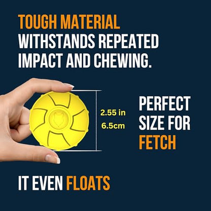 Fenrir - Dog Ball - High Bouncing Yellow Rubber for Fetch & Recall - 2.5 Inch Durable Floating Dog Toy - Water Retrievable Interactive Ball for All Breeds (Medium) - size: 2.5 inches