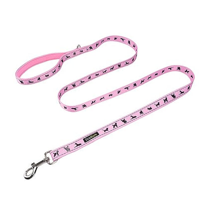 EcoBark Teacup Dog Leash - Soft & Reflective Toy Breed Leashes with Padded Handle - Strong & Durable - Training and Pulling for Tiny & Small Dogs (Baby Pink) - color: Baby Pink, size: 6 ft x 5/8 in - Thinnest Width