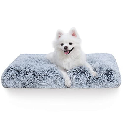 Vonabem Small Dog Bed Crate Pad 24 inch, Washable Puppy Bed, Soft Plush Pet Crate Beds, Anti-Slip Cat Bed, Dog Mats for Sleeping, Kennel Pad Grey - color: Grey, size: 24.0"L x 18.0"W x 2.0"Th