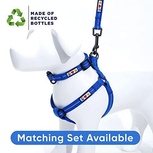 Pawtitas Recycled Dog Collar with Reflective Stitched Puppy Collar Made from Plastic Bottles Collected from Oceans Extra Small Blue Ocean - color: Recycled Blue, size: X-Small (Pack of 1)