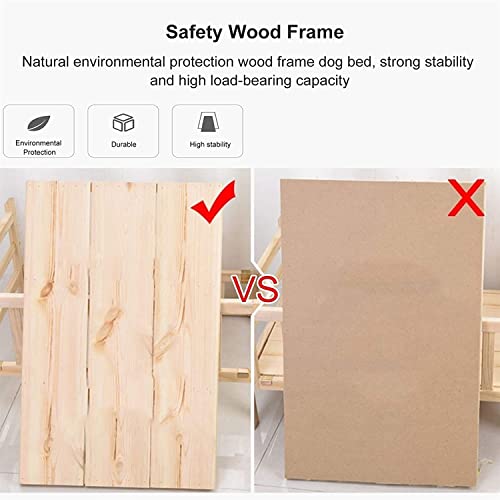 TsoLay Elevated Dog Bed, Wooden Frame with Soft Mattress, Pink, 90x50cm/35x19in, Ideal for Small Dogs, Indoor & Outdoor Use - size: 90×50cm/35×19in