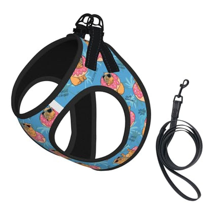Funny Capybara Pet Harness Escape Proof Dog Harness Adjustable Mesh Padded Reflective Dog Vest Harness and Leash Set Medium - color: Style 2, size: Medium