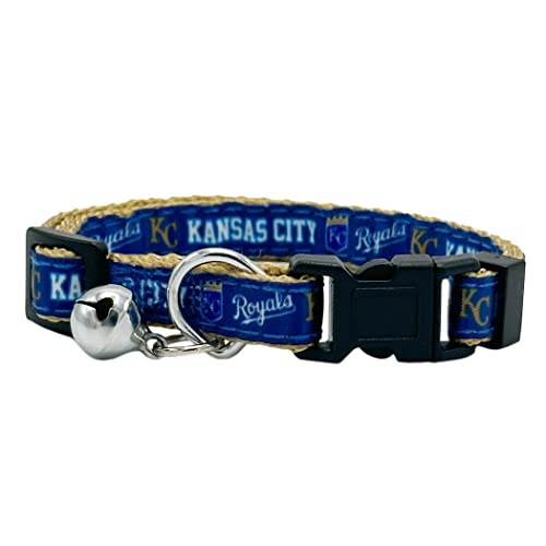 MLB CAT Collar Kansas City Royals Satin Baseball Team Cat Collar with Bell for Dogs & Cats - color: Kansas City Royals