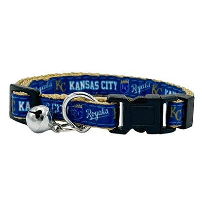 MLB CAT Collar Kansas City Royals Satin Baseball Team Cat Collar with Bell for Dogs & Cats - color: Kansas City Royals